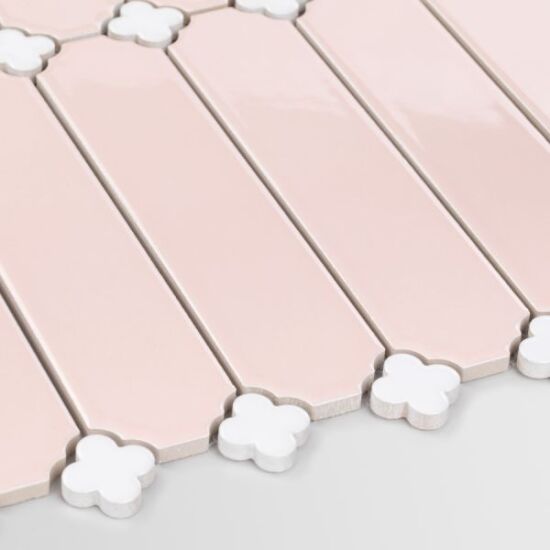 Raw Decorr mozaika Cecile Pink Połysk z Białą Koniczyną