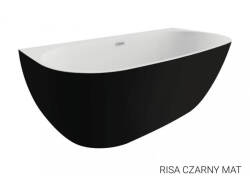 Polimat wanna wolnostojąca przyścienna Risa czarny mat 160x80 00479