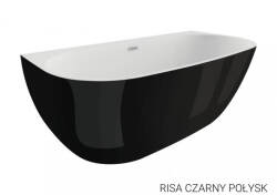 Polimat wanna wolnostojąca przyścienna Risa czarny połysk 160x80 00478