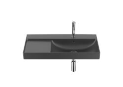 Roca Ona umywalka ścienna czarny mat 80x46 cm prawa