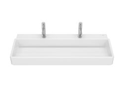 Roca Tura umywalka ścienna meblowa 100x43 cm z dwoma otworami na baterie Supraglaze