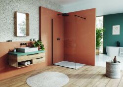 SanSwiss walk-In EASY STR4P ścianka wolnostojąca 160 cm czarny mat