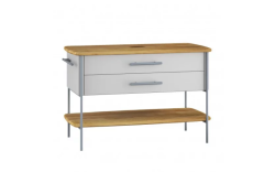 Devo szafka pod umywalkę Oval 113x55 Gray light / Natural Oak Wood OV-SU2S113-P34D01