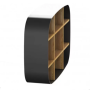 Devo kaseton metalowy Oval 60x12 Natural Oak Wood / Black OV-MK60-L09D01