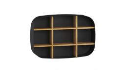 Devo kaseton metalowy Oval 60x12 Natural Oak Wood / Black OV-MK60-L09D01
