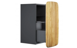 Devo półsłupek wiszący z szuflada Oval 40x34 Gray diamond / Natural Oak Wood OV-PS1S40-P35D01