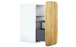 Devo półsłupek wiszący z szuflada Oval 40x34 Alpine white / Natural Oak Wood OV-PS1S40-P36D01