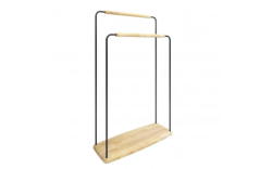 Devo stojak na ręcznik Oval 53x19 Natural Oak Wood / Black OV-STR53-L09D01