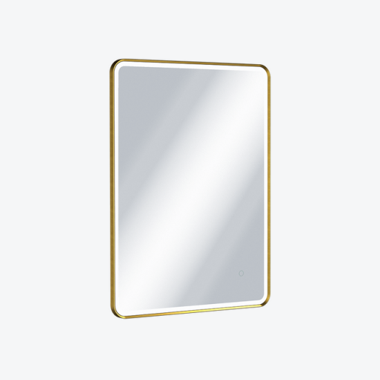 Excellent Corido lustro 80x60 cm prostokątne LED mata grzewcza złoty szczotkowany
