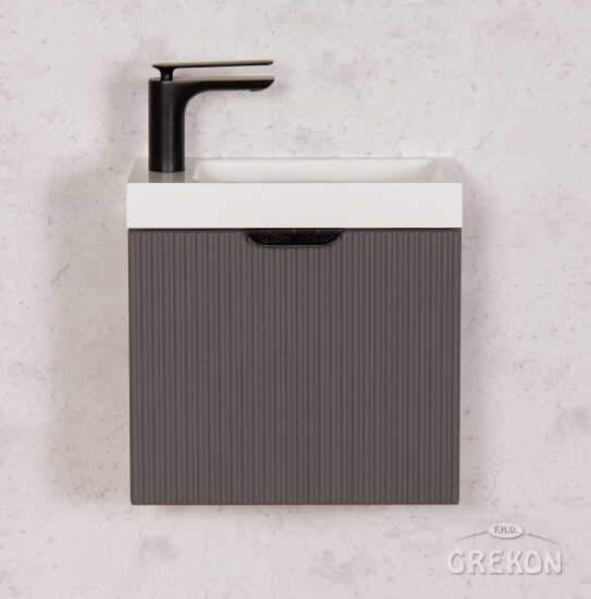 Grekon szafka łazienkowa szara 40cm FRESCO z umywalką