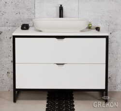 Grekon szafka New York z białą umywalką 100x52 biała NY-B-U100/50/2 + PREMIUM 60