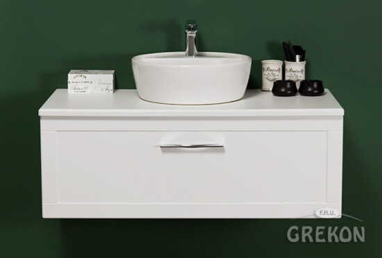 Grekon szafka z umywalką Areda Petto Bianco 100x48 uchwyt chrom PET-B-U100/46 + AREDA-42