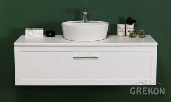 Grekon szafka z umywalką Areda Petto Bianco 120x48 uchwyt chrom PET-B-U120/46C + AREDA-42