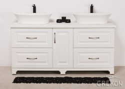Grekon szafka z dwiema umywalkami Fini 600 C Finea 152x52 FNA-B-U150/50/4 + 2x FINI 600C