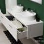 Grekon szafka z dwiema umywalkami Areda Petto Bianco 160x48 uchwyt chrom PET-B-U160/46/2 + 2xAREDA-42