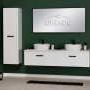 Grekon szafka z dwiema umywalkami Areda Petto Bianco 160x48 uchwyt czarny PET-B-U160/46/2 + 2xAREDA-42
