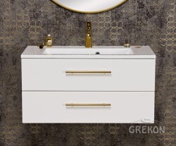Grekon Belli Gold szafka łazienkowa biała 80 cm z umywalką
