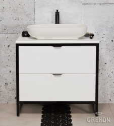 Grekon szafka New York z białą umywalką 80x52 biała NY-B-U80/50/2 + PREMIUM 60