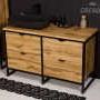Grekon szafka New York z czarną umywalką 120x52 dąb naturalny NY-NE-U120/50/4 + PREMIUM 60 