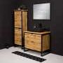 Grekon szafka New York z czarną umywalką 80x52 dąb naturalny NY-NE-U80/50/2 + PREMIUM 60