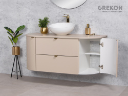 Grekon szafka łazienkowa macadamia 120cm MIA SMOOTH z umywalką