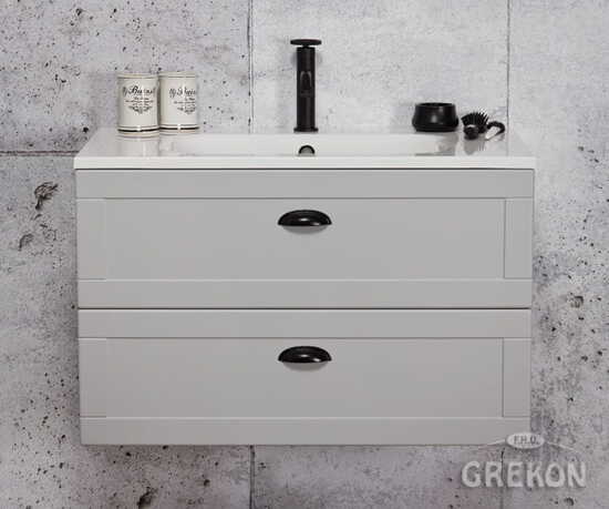 Grekon szafka z umywalką Grend 81x46 szara GRD-S-U80/45/2 + GREND-801C