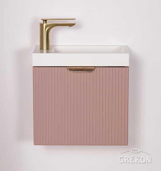 Grekon szafka łazienkowa różowa 40cm FRESCO z umywalką
