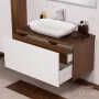 Grekon Venus szafka łazienkowa WENGE 80 cm z blatem i umywalką ryflowana