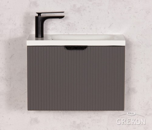 Grekon szafka łazienkowa szara 50cm FRESCO z umywalką