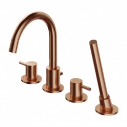 Omnitres Y bateria wannowa 4-otworowa miedź szczotkowana