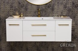 Grekon Belli Gold szafka łazienkowa biała 120 cm z umywalką