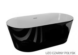 Polimat wanna wolnostojąca Uzo czarny połysk 160x80 00336