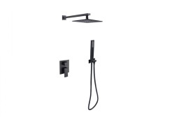 Besco zestaw prysznicowy podtynkowy Modern / Varium I czarny matt BP-MVI-CZ