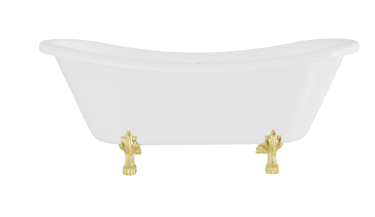 Besco wanna wolnostojąca Amelia 190x77 nogi złote WKA-190W+ZL