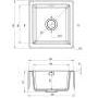 Deante zlewozmywak ceramiczny 1-komorowy Sabor szary ZCB_3103