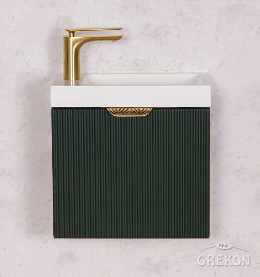 Grekon szafka łazienkowa zielona 40cm FRESCO z umywalką