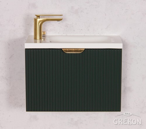 Grekon szafka łazienkowa zielona 50cm FRESCO z umywalką