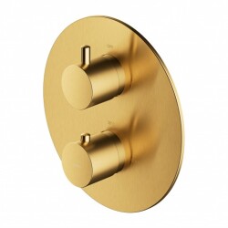 Omnitres Y termostatyczna bateria prysznicowo-wannowa podtynkowa złoto szczotkowane