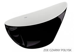 Polimat wanna wolnostojąca Zoe czarny połysk 186x80 00257