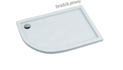 Novellini brodzik asymetryczny prawy Kali R 80x100 cm biały wzmocniony stelażem i pianką