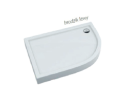 Novellini brodzik półokrągły asymetryczny lewy City R 80x90 cm biały wzmocniony