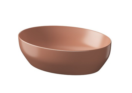 Meissen Keramika umywalka nablatowa FARVA 50x38 cm elipsa ceglasty matowy