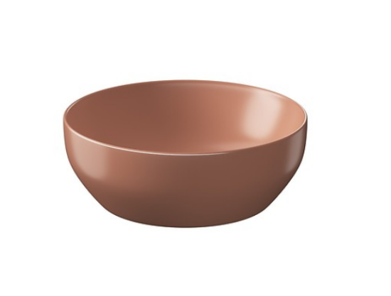 Meissen Keramika umywalka nablatowa FARVA 40x40 cm okrągła ceglasty matowy