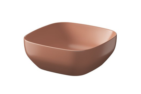 Meissen Keramika umywalka nablatowa FARVA 40x40 cm kwadratowa ceglasty matowy
