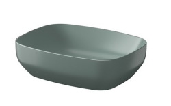 Meissen Keramik umywalka nablatowa FARVA 50x38 cm prostokątna zielony matowy