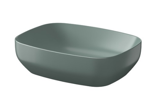 Meissen Keramika umywalka nablatowa FARVA 50x38 cm prostokątna zielony matowy