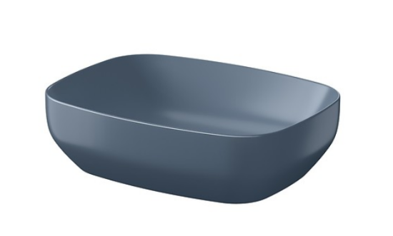 Meissen Keramika umywalka nablatowa FARVA 50x38 cm prostokątna niebieski matowy