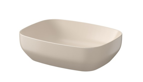 Meissen Keramika umywalka nablatowa FARVA 50x38 cm prostokątna beżowy mtowy