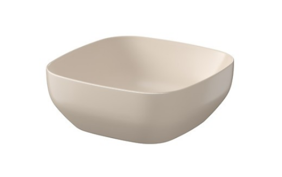 Meissen Keramika umywalka nablatowa FARVA 40x40 cm kwadratowa beżowy matowy