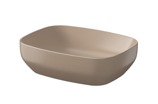 Meissen Keramika umywalka nablatowa FARVA 50x38 cm prostokątna cappuccino matowy